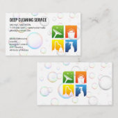 Icons voor reinigingsservice | Zeepbellen Visitekaartje (Voorkant / Achterkant)