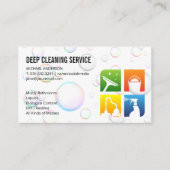 Icons voor reinigingsservice | Zeepbellen Visitekaartje (Voorkant)