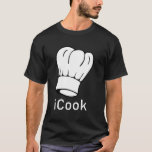 Icook Funny Cook Chef T-shirt<br><div class="desc">Leuk en eigenzinnig chef-design voor diegenen die graag koken en een gevoel van humor hebben. Perfect voor het toevoegen van een vleugje persoonlijkheid aan uw keuken kleding.</div>