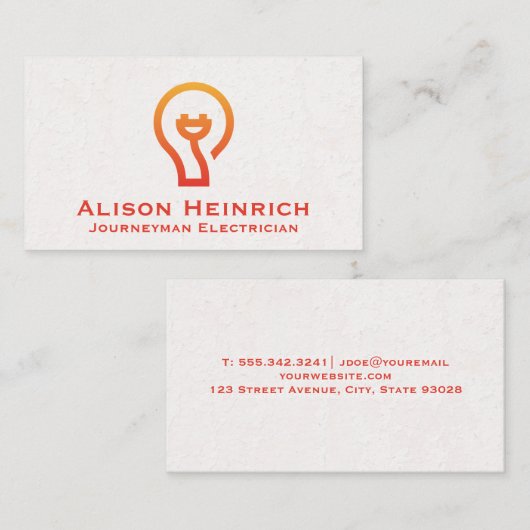 Icoon gloeilamp visitekaartje (Voorkant / Achterkant)