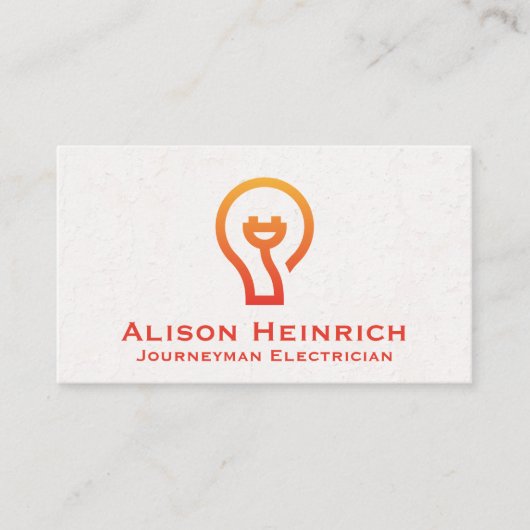 Icoon gloeilamp visitekaartje (Voorkant)