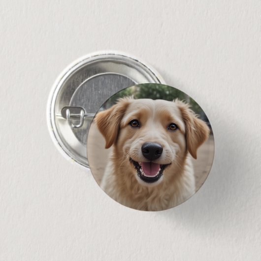 Icoon: hond glimlach ronde button 3,2 cm (Voorkant /achterkant)