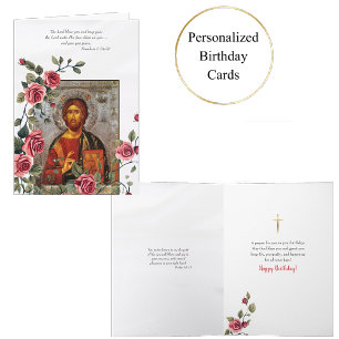 Icoon Jezus Christus Rode Rozen Wijnstok Orthodoxe Kaart