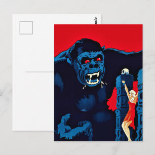Icoon Koning Kong Reuzen Aap Monster Film Print Briefkaart