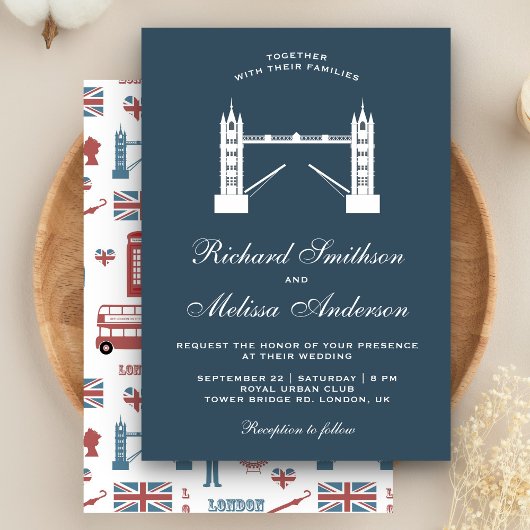 Icoon Londen Tower Bridge Trouw Uitnodiging