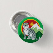 Icoon: sneeuwluipaard ronde button 3,2 cm (Voorkant /achterkant)