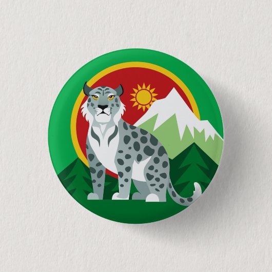 Icoon: sneeuwluipaard ronde button 3,2 cm (Voorkant)