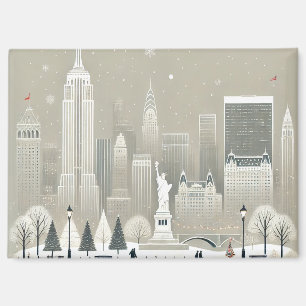 Icoon Standbeeld van de Vrijheid & NYC Silhouet Ke Magneet