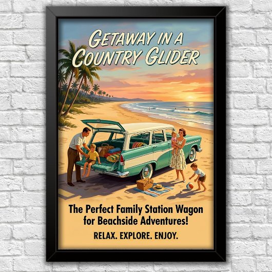 Icoon van 1960s-reclame poster