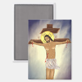 Icoon van Christus aan het Kruis Magneet (Voorkant / Achterkant)