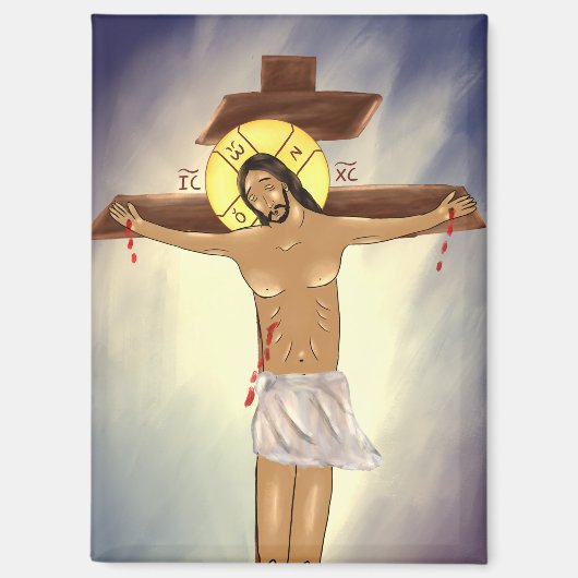 Icoon van Christus aan het Kruis Magneet (Voorkant)