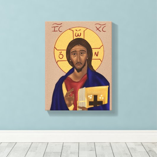 Icoon van Christus Canvas Afdruk (Insitu (Houten vloer))