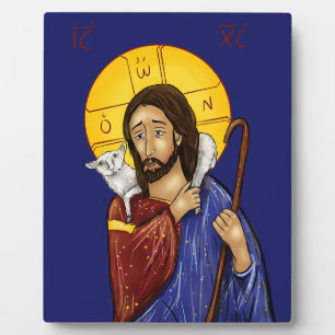 Icoon van Christus de Goede Herder Fotoplaat