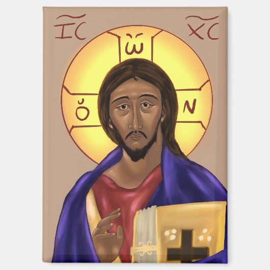 Icoon van Christus Magneet (Voorkant)