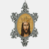 Icoon van Christus Tin Sneeuwvlok Ornament (Links)