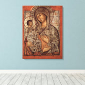 Icoon van de Gezegende Maagd met Drie Handen Canvas Afdruk (Insitu (Houten vloer))
