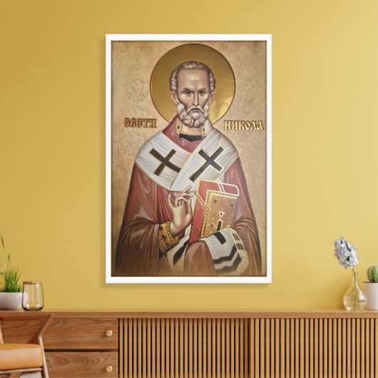 Icoon van de Heilige Nicolaas Canvas Afdruk (Insitu (Woonkamer))