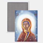Icoon van de Moeder Gods Magneet (Voorkant / Achterkant)