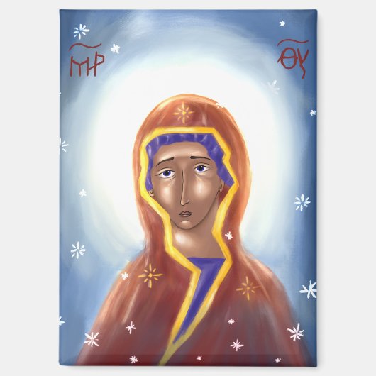 Icoon van de Moeder Gods Magneet (Voorkant)