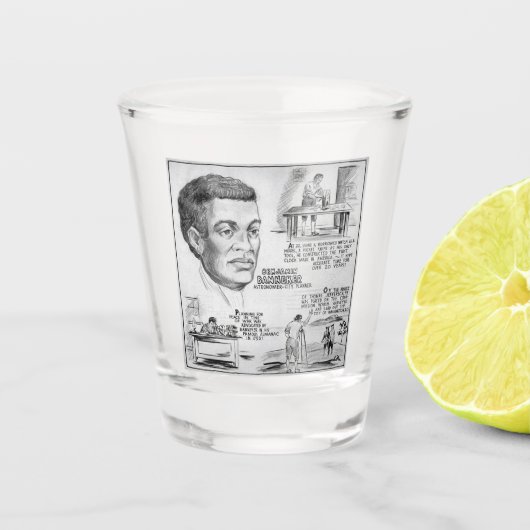 Icoon van de zwarte geschiedenis: Benjamin Banneke Shot Glas (Voorkant)