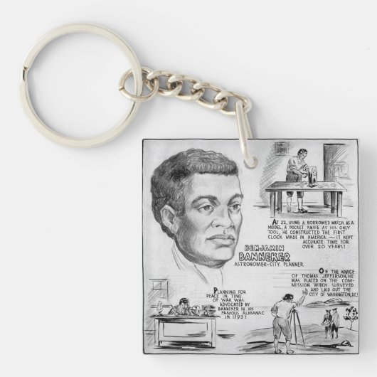 Icoon van de zwarte geschiedenis: Benjamin Banneke Sleutelhanger (Voorkant)