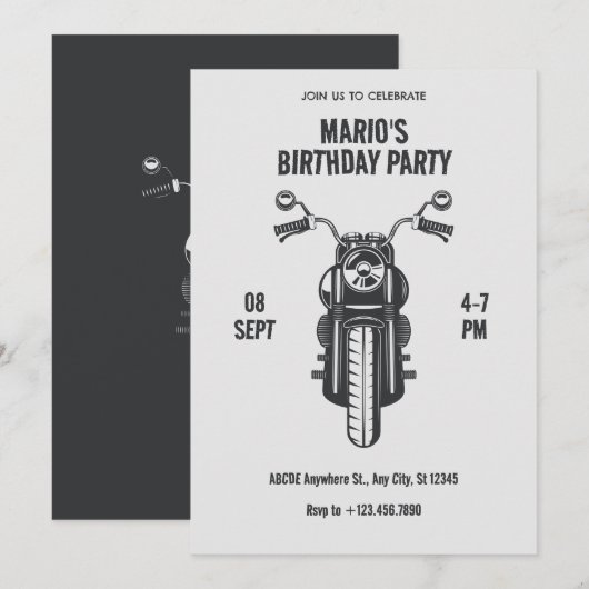 Icoon van een vintage motor  kaart (Voorkant / Achterkant)