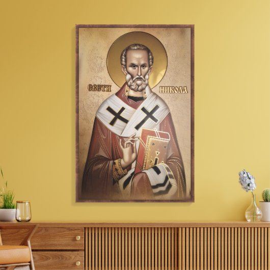 Icoon van het Sint-Nicolaasframe 2 Canvas Afdruk (Insitu (Woonkamer))