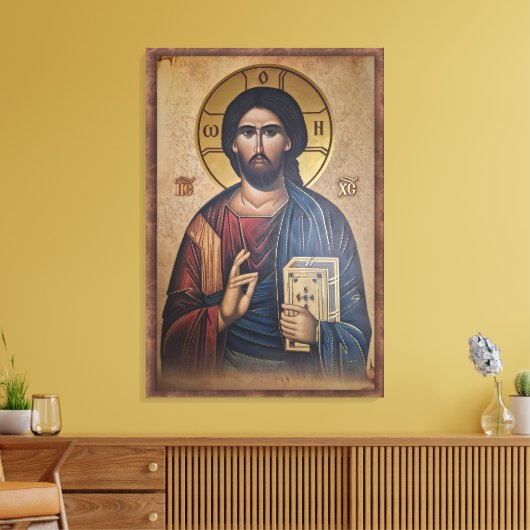 Icoon van Jezus Christus Canvas Afdruk (Insitu (Woonkamer))