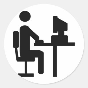 icoon van kantoormedewerker ronde sticker