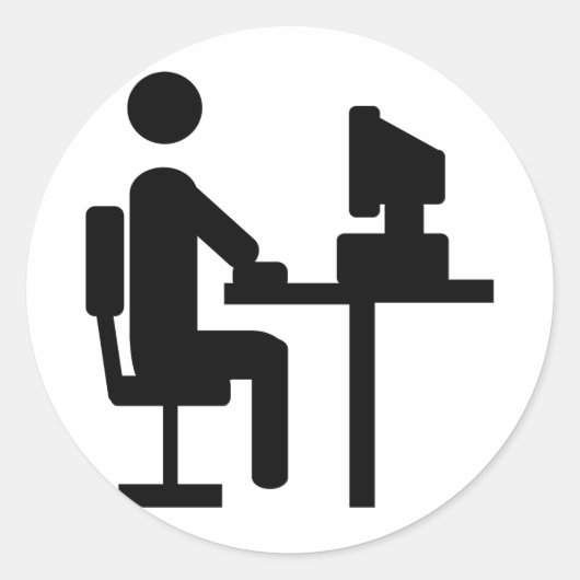 icoon van kantoormedewerker ronde sticker (Voorkant)