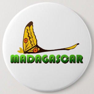 Icoon van Madagaskar - Komeetstaartvlinder, reizen Ronde Button 6,0 Cm