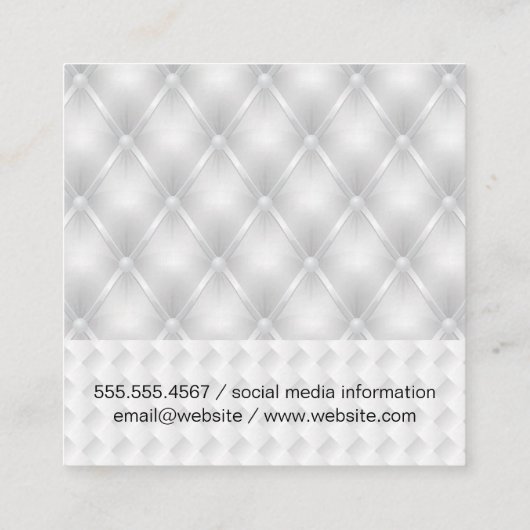 Icoon van rode wijn glas | Stof met witte weving Vierkante Visitekaartje (Achterkant)