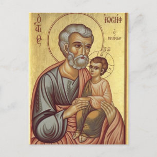 Icoon van St. Jozef de Verloofde en het Kind Jezus Briefkaart