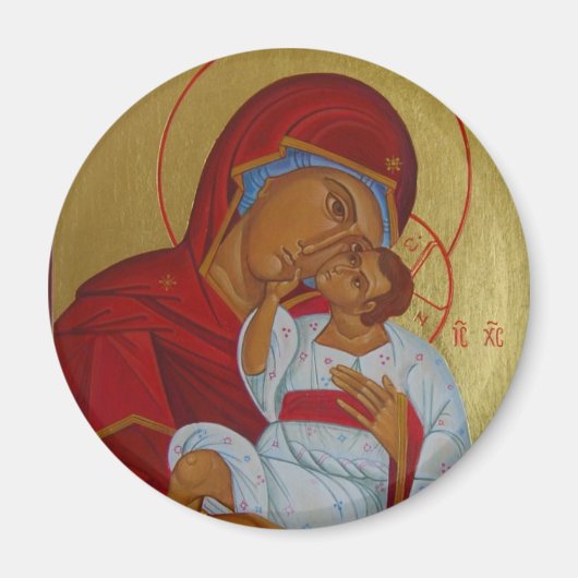 Icoon van Theotokos met Kindermagneet Magneet (Voorkant)