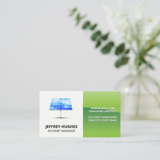 Icoon van zonnepaneel | Schone Energie Visitekaartje (Staand voorkant)