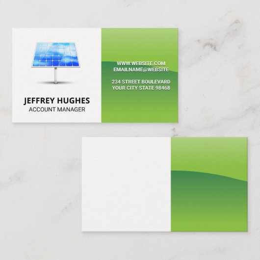 Icoon van zonnepaneel | Schone Energie Visitekaartje (Voorkant / Achterkant)