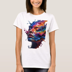 Icoon Zilver ABSTRACTE KUNST Artistiek Motief T-shirt