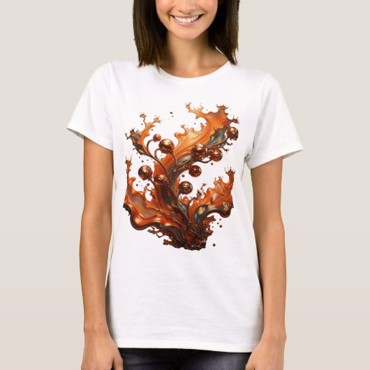 Icoon Zilver ABSTRACTE KUNST Modeprint T-shirt (Voorkant)