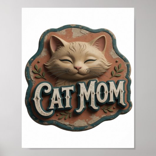 Icoon Zilver KATTENMOEDER Poster (Voorkant)