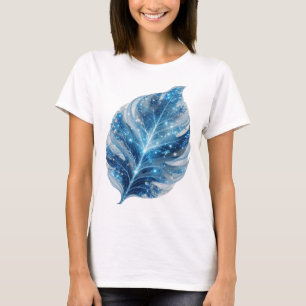 Icoon Zilveren BLAUWE STERREN OP EEN BLAD Aangepas T-shirt