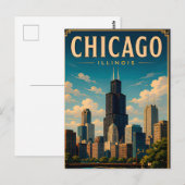Icoonherinneringen aan de Chicago Skyline Briefkaart (Voorkant / Achterkant)