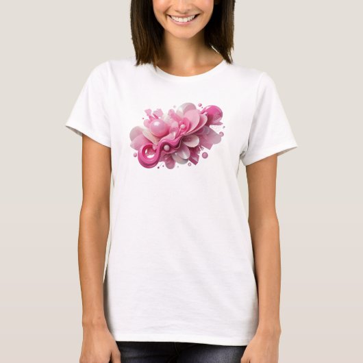 Icoonontwerp ABSTRACTE KUNST in Roze T-shirt (Voorkant)
