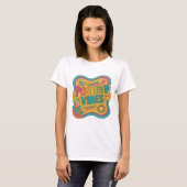 Icoonontwerp Roze POSITIEVE VIBES Statement T-shirt (Voorkant volledig)