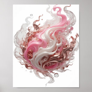 Icoonontwerp van zilver ABSTRACTE KUNST Statement Poster