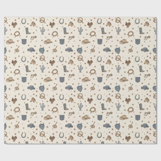 Icoonpatroon Western Vintage Cadeaupapier (Vlak)