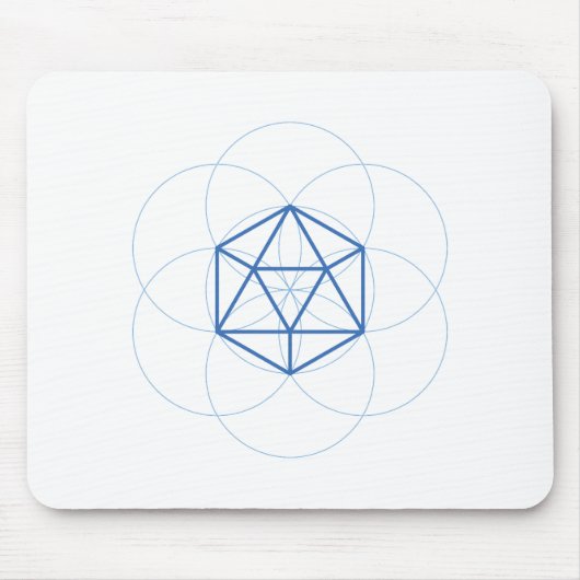 Icosaëder Heilige Geometrie Muismat (Voorkant)