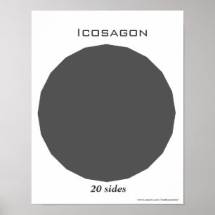 Icosagon Poster van veelhoek
