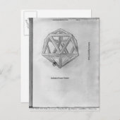 Icosahedron uit de "De Divina Proportione" Briefkaart (Voorkant / Achterkant)