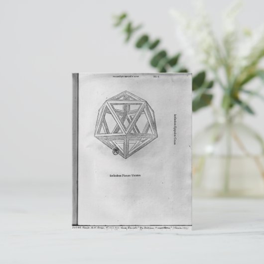 Icosahedron uit de "De Divina Proportione" Briefkaart (Staand voorkant)