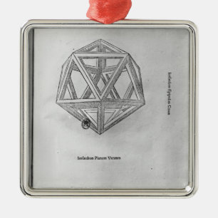 Icosahedron uit de "De Divina Proportione" Metalen Ornament